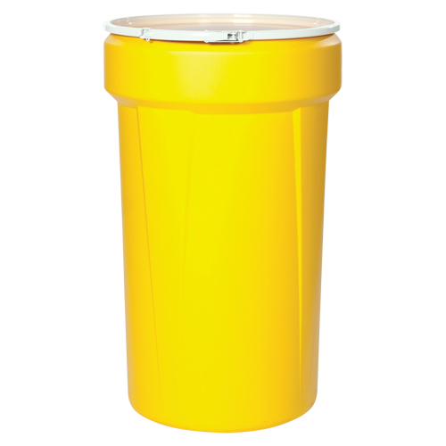 Nestable Polyethylene Drum, 30 US gal (25 imp. gal.), Open Top, Yellow Superchem Industries