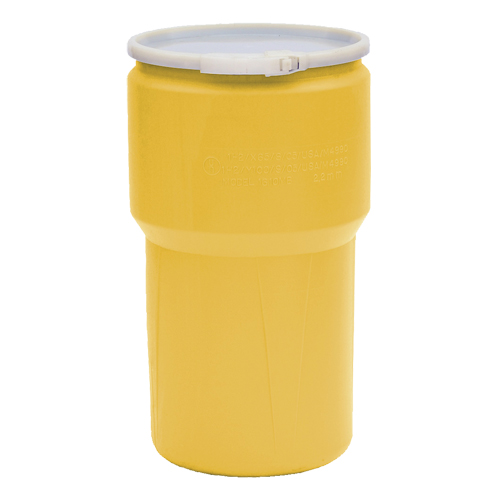 Nestable Polyethylene Drum, 14 US gal (11.7 imp. gal.), Open Top, Yellow Superchem Industries