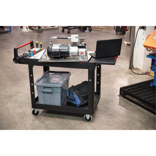 Heavy-Duty Adaptable Utility Cart, 2 Tiers, 17-3/4" x 36" x 46-1/5", 500 lbs. Capacity Superchem Industries