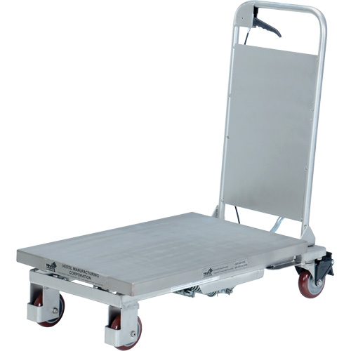 Table &eacute;l&eacute;vatrice hydraulique manuelle &agrave; ciseaux, 27-1/2" lo x 17-5/8" la, Partiellement en acier inoxydable, Capacit&eacute; 400 lb Superchem Industries