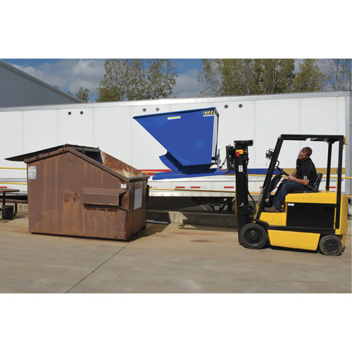Self-Dumping Hopper, Steel, 1/2 cu.yd., Blue Superchem Industries