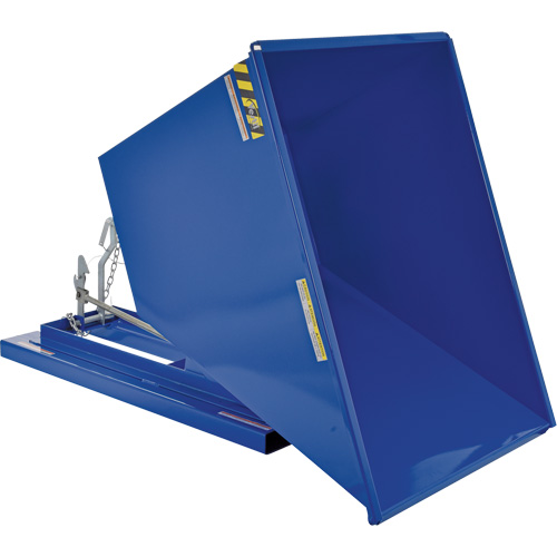 Self-Dumping Hopper, Steel, 1 cu.yd., Blue Superchem Industries