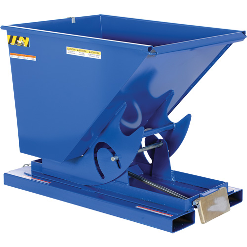 Self-Dumping Hopper, Steel, 1/2 cu.yd., Blue Superchem Industries