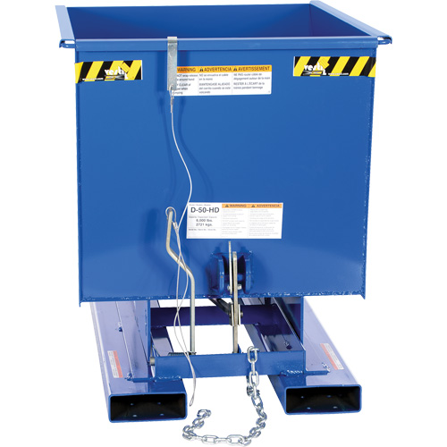 Self-Dumping Hopper, Steel, 1/2 cu.yd., Blue Superchem Industries
