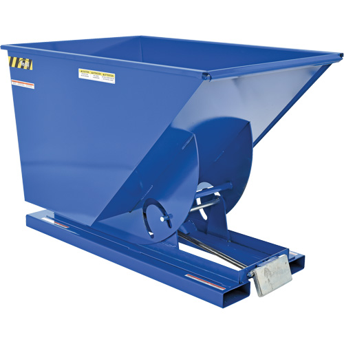 Self-Dumping Hopper, Steel, 1 cu.yd., Blue Superchem Industries
