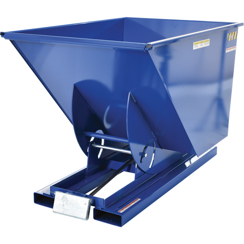Self-Dumping Hopper, Steel, 1 cu.yd., Blue Superchem Industries