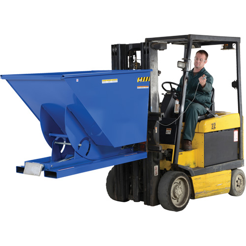 Self-Dumping Hopper, Steel, 1-1/2 cu.yd., Blue Superchem Industries