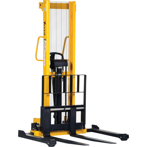 Manual Hydraulic Stacker, Hand Pump Operated, 2000 lbs. Capacity, 35" Max Lift Superchem Industries