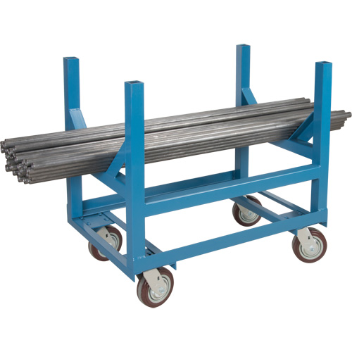 Pipe & Bar Cradle Truck, 48" L x 24" W x 34" H, 2500 lbs. Capacity, Polyurethane Wheels Superchem Industries