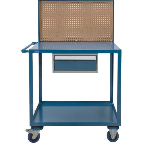 Mobile Service Cart, 2 Tiers, 24" W x 57" H x 40" D, 1200 lbs. Capacity Superchem Industries