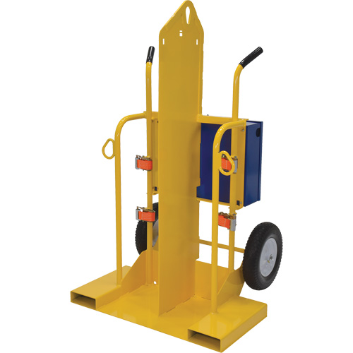 Chariot pour chalumeau et bouteille &agrave; gaz, Roues Rempli de mousse, Base de 24" la x 19-1/2" lo, 500 lb Superchem Industries