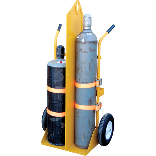 Welding Cylinder Torch Cart, Foam-Filled Wheels, 23-1/8" W x 22-13/16" L Base, 500 lbs. Superchem Industries