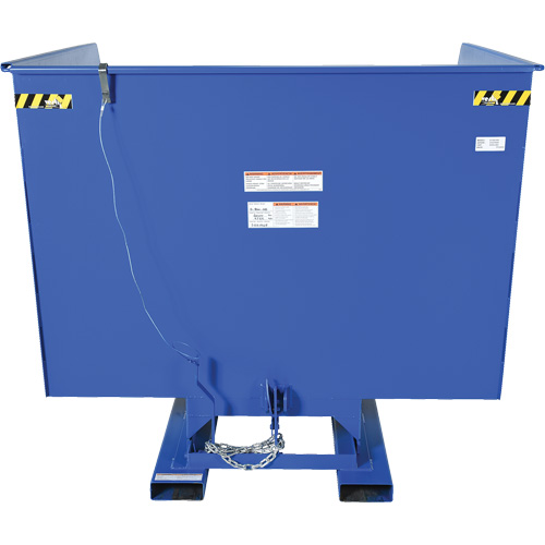 Self-Dumping Hopper, Steel, 4 cu.yd., Blue Superchem Industries