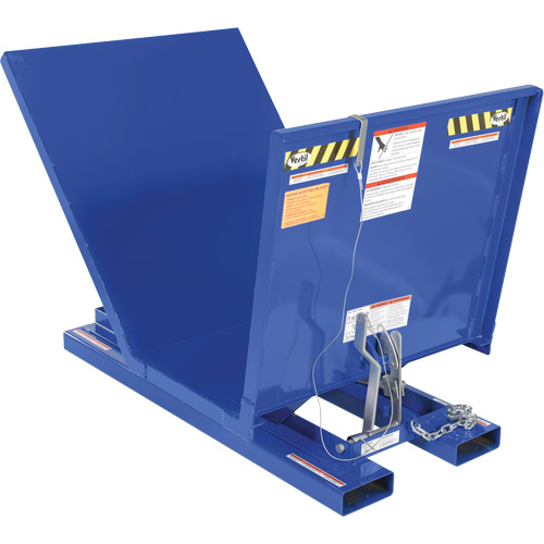 Open Sided Hopper, Steel, 1 cu.yd., Blue Superchem Industries