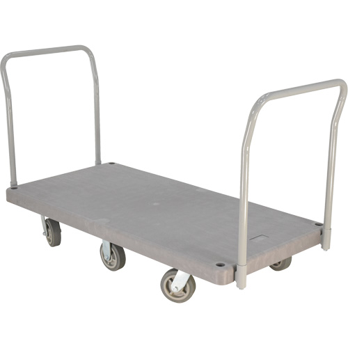 Heavy Duty Plastic Platform Truck, 60" L x 30" W, 3000 lbs. Cap., Polyurethane Wheels Superchem Industries