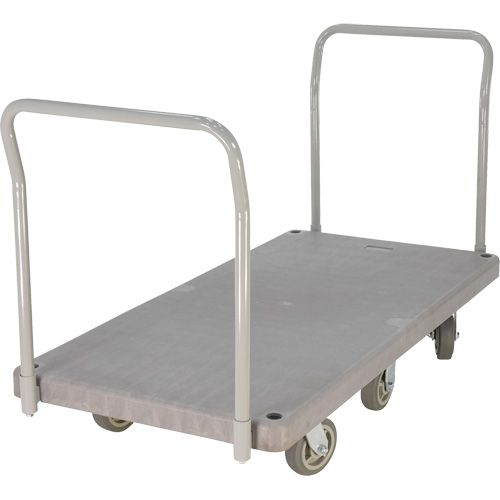 Heavy Duty Plastic Platform Truck, 60" L x 30" W, 3000 lbs. Cap., Polyurethane Wheels Superchem Industries