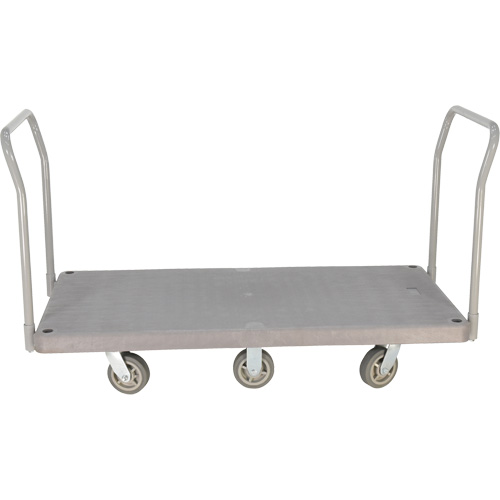 Heavy Duty Plastic Platform Truck, 60" L x 30" W, 3000 lbs. Cap., Polyurethane Wheels Superchem Industries