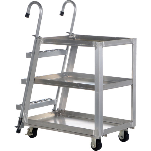 Chariot de pr&eacute;l&egrave;vement de stock, Aluminium, 21-7/8" la x 40" p, 3 tablettes, Capacit&eacute; 660 lb Superchem Industries