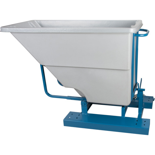 Self-Dumping Hopper, Polyethylene, 5/8 cu.yd., Grey Superchem Industries