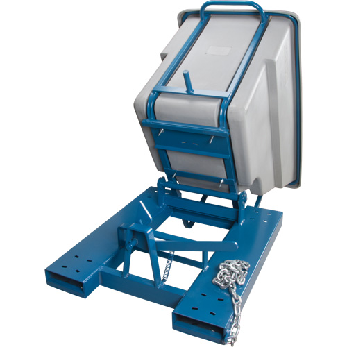 Self-Dumping Hopper, Polyethylene, 5/8 cu.yd., Grey Superchem Industries