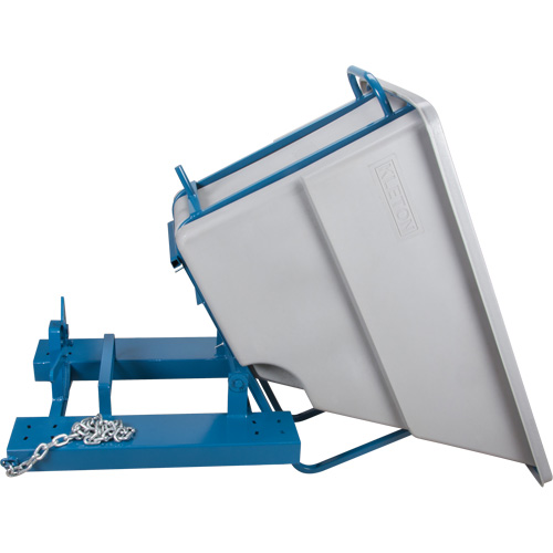 Self-Dumping Hopper, Polyethylene, 5/8 cu.yd., Grey Superchem Industries