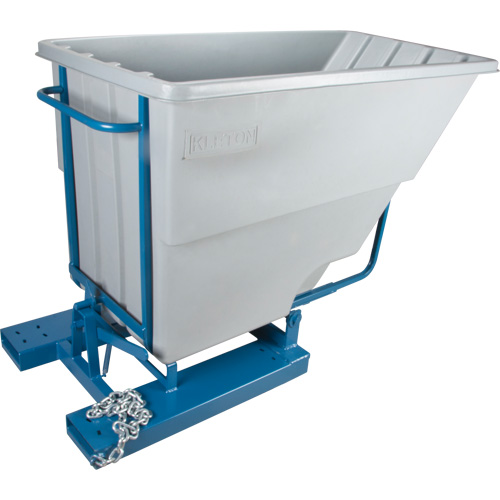 Self-Dumping Hopper, Polyethylene, 1-1/10 cu.yd, Grey Superchem Industries