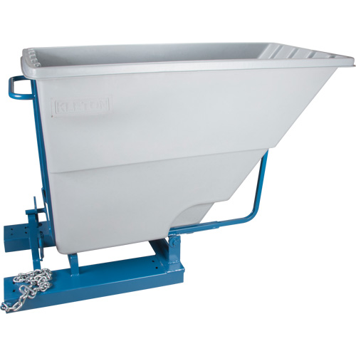 Self-Dumping Hopper, Polyethylene, 1-1/10 cu.yd, Grey Superchem Industries