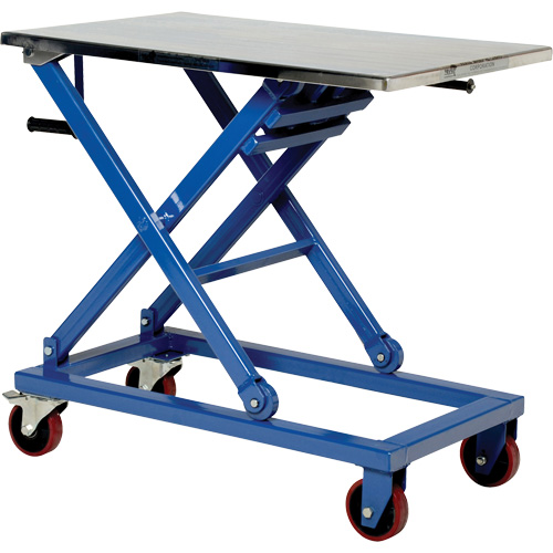 Manual Scissor Lift Table, 37" L x 23-1/2" W, Steel, 660 lbs. Capacity Superchem Industries