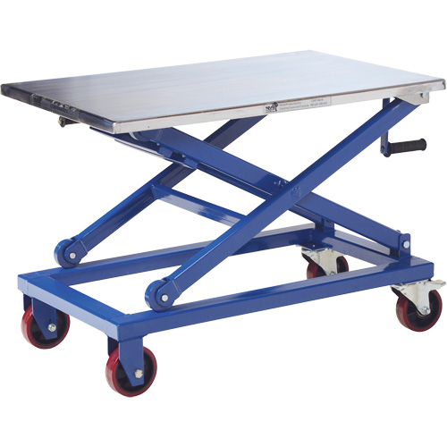 Manual Scissor Lift Table, 37" L x 23-1/2" W, Steel, 660 lbs. Capacity Superchem Industries