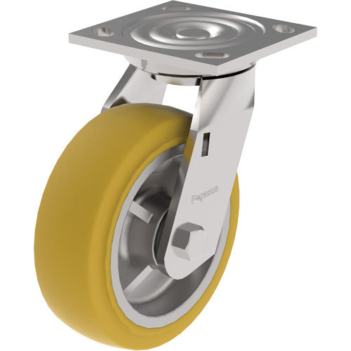 Roulette &agrave; usage moyen de s&eacute;rie 21, Pivotant, 4" (101,6 mm), Ur&eacute;thane, 700 lb (317 kg) Superchem Industries