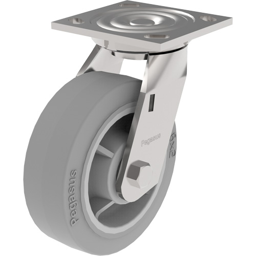 21 Series Medium-Duty Caster, Rigid, 5" (127 mm), Thermoplastic Rubber, 350 lbs. (158.8 kg.) Superchem Industries