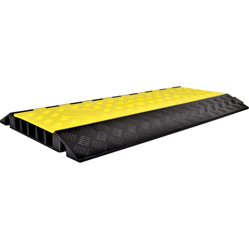 Powerhouse Heavy-Duty Straight Cable Protector, 5 Channels, 36" L x 19.75" W x 2.25" H Superchem Industries