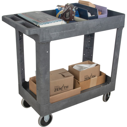 Utility Service Cart, 2 Tiers, 16-1/2" x 32-1/2" x 34-1/2", 550 lbs. Capacity Superchem Industries