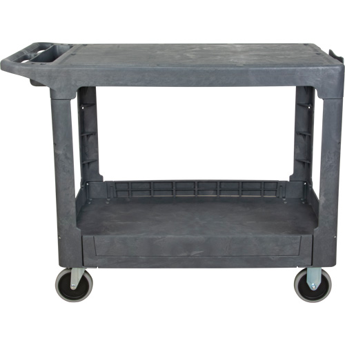 Flat-Shelf Utility Service Cart, 2 Tiers, 25-1/4" x 32-1/4" x 44", 550 lbs. Capacity Superchem Industries