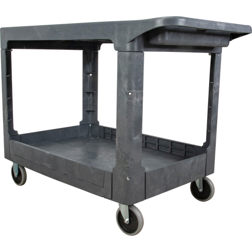 Flat-Shelf Utility Service Cart, 2 Tiers, 25-1/4" x 32-1/4" x 44", 550 lbs. Capacity Superchem Industries