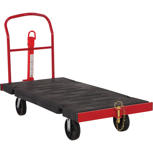 Towable Platform Cart, 64-1/4" L x 30-1/2" W, 2500 lbs. Cap., Polyolefin Wheels Superchem Industries