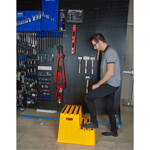 Industrial Step Stool, 2 Steps, 26" x 22-7/16" x 19-11/16" High Superchem Industries