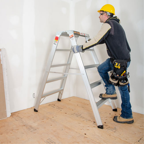 Portable Work-Stand Saw Horse, Aluminum Frame, 12-1/4" D x 56" H Superchem Industries