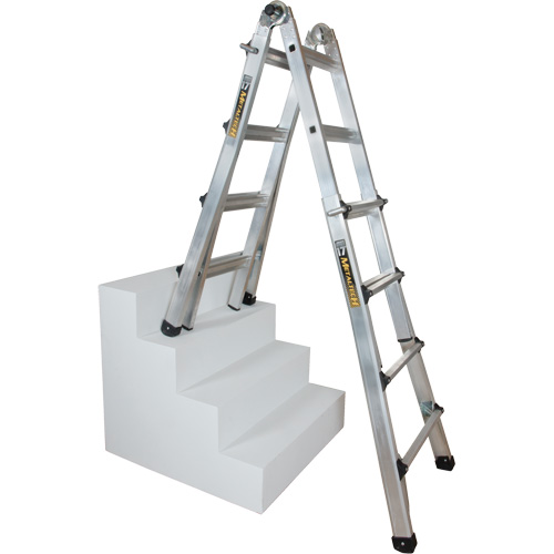 Telescoping Multi-Position Ladder, Aluminum, 300 lbs., CSA Grade 1A Superchem Industries
