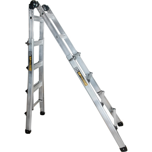Telescoping Multi-Position Ladder, Aluminum, 300 lbs., CSA Grade 1A Superchem Industries