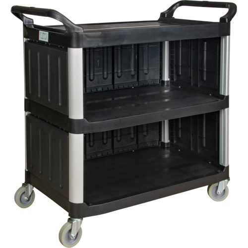 Utility Cart, 3 Tiers, 19-3/4" x 37-1/2" x 40-1/4", 250 lbs. Capacity Superchem Industries