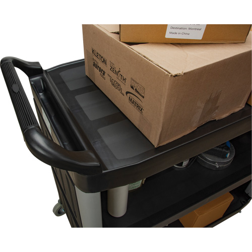 Utility Cart, 3 Tiers, 19-3/4" x 37-1/2" x 40-1/4", 250 lbs. Capacity Superchem Industries