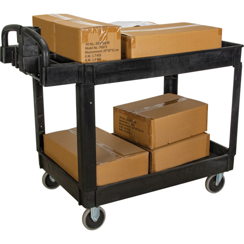 Utility Cart, 2 Tiers, 25-5/8" x 33-1/2" x 43-3/4", 550 lbs. Capacity Superchem Industries