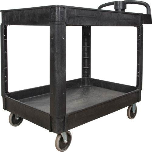 Utility Cart, 2 Tiers, 25-5/8" x 33-1/2" x 43-3/4", 550 lbs. Capacity Superchem Industries