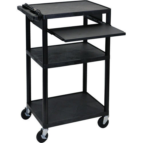Electric Utility Cart, 3 Tiers, 24" x 42" x 18", 300 lbs. Capacity Superchem Industries