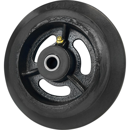 Roue en caoutchouc moul&eacute;, 6'' (152 mm) dia. x 1-1/2" (38 mm) la, Capacit&eacute; de 450 lb (204 kg) Superchem Industries