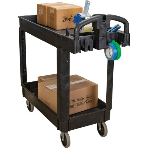 Chariot utilitaire, 2 tiers, 17-1/8" x 33-1/2" x 37-5/8", Capacit&eacute; 550 lb Superchem Industries
