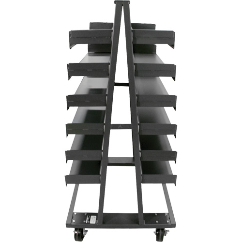 Double-Sided Heavy Duty A-Frame Cart with 12 Trays, 38" x 30" x 63", 2500 lbs. Capacity Superchem Industries