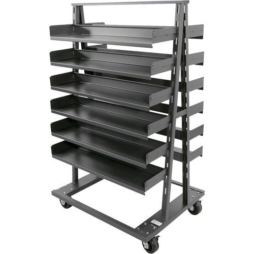 Double-Sided Heavy Duty A-Frame Cart with 12 Trays, 38" x 30" x 63", 2500 lbs. Capacity Superchem Industries