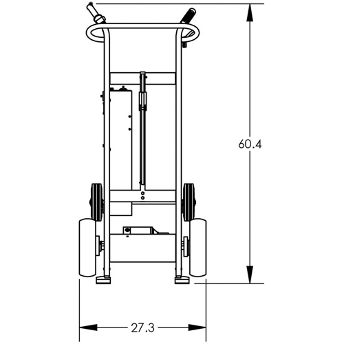 Powered Drum Hand Truck with Pneumatic Wheels Superchem Industries